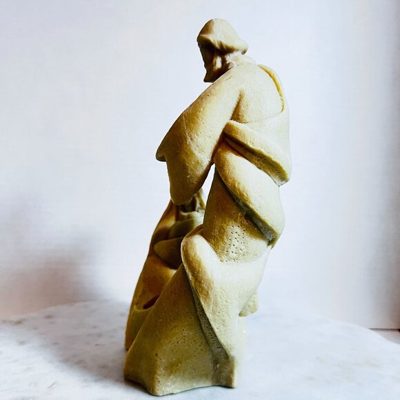 Nativity Jesus Mary and Baby Sandstone Candle Holder Figurine Sculpture Faith - Picture 5 of 7